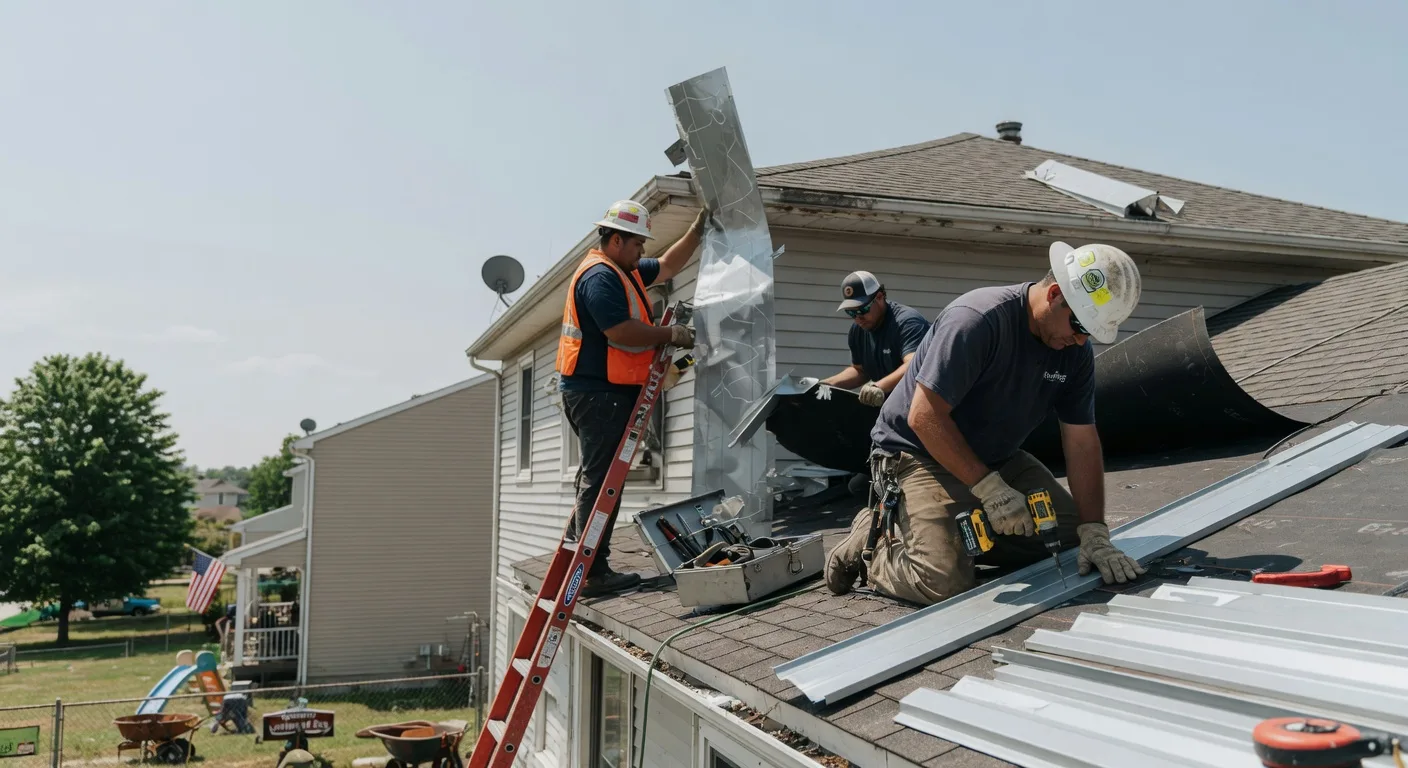 Storm Damage Metal Roof Repair in Goreville, IL